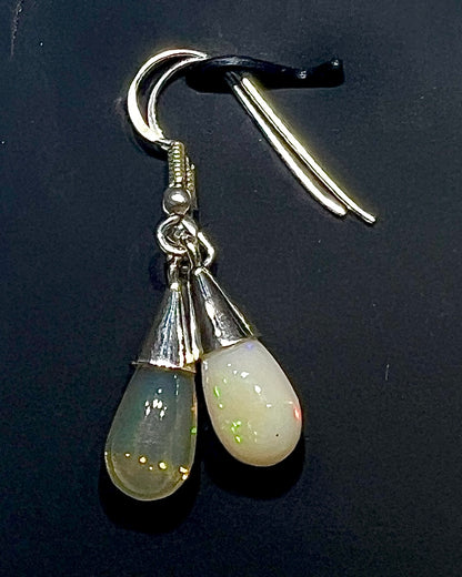 Ethiopean Opal Bicolor Drop Earrings in .925 Silver