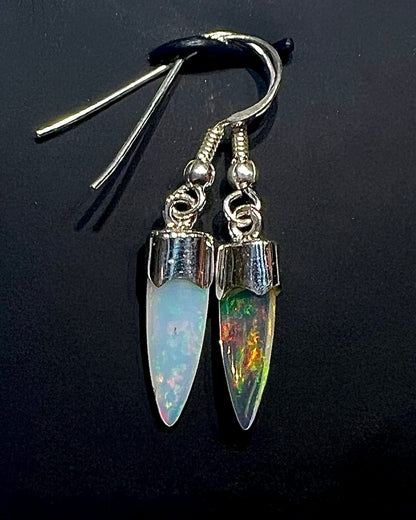 Ethiopean Opal Bicolor Drop Earrings in .925 Silver