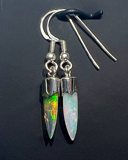Ethiopean Opal Bicolor Drop Earrings in .925 Silver