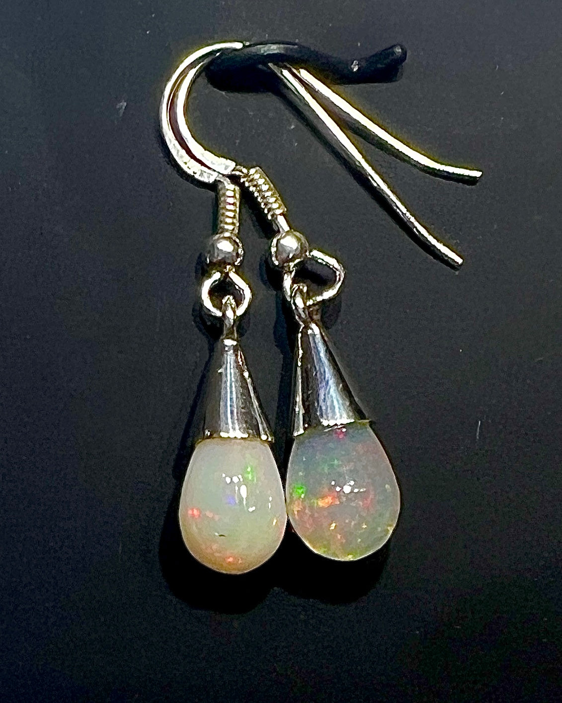 Ethiopean Opal Bicolor Drop Earrings in .925 Silver
