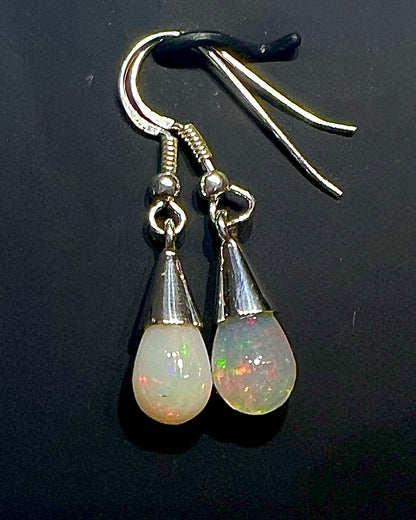 Ethiopean Opal Bicolor Drop Earrings in .925 Silver