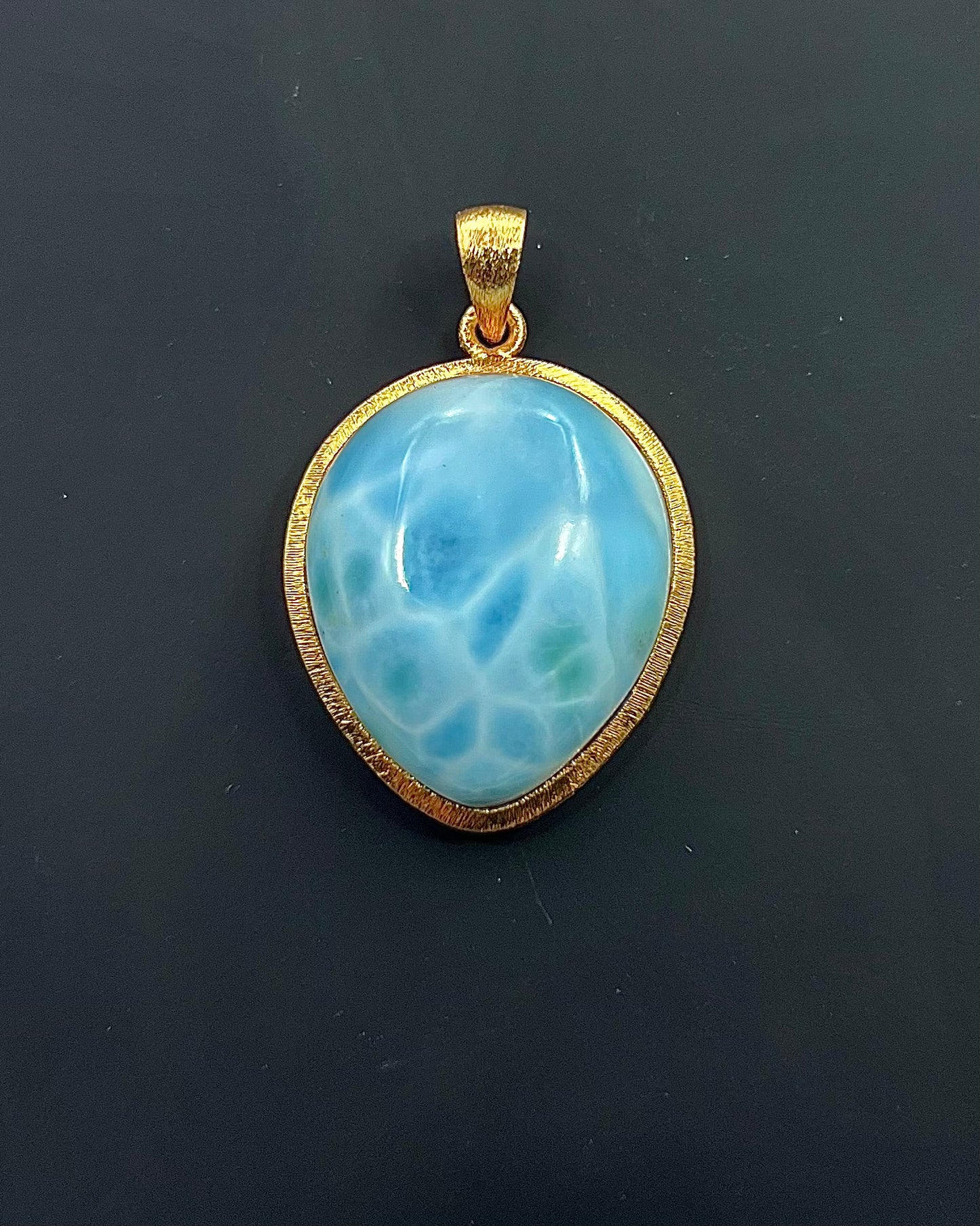 Larimar in .750 1-1.5 Micron Gold Plating over .925 Silver