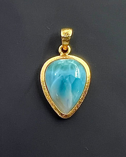 Larimar in .750 1-1.5 Micron Gold Plating over .925 Silver