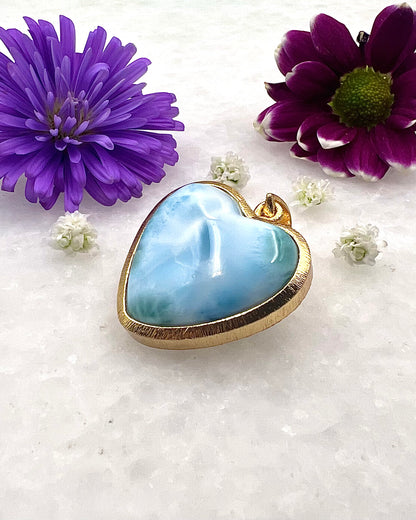 Larimar in .750 1-1.5 Micron Gold Plating over .925 Silver
