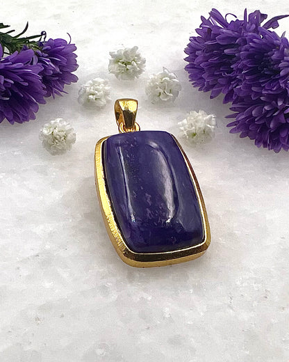Charoite in .750 1-1.5 Micron Gold Plating over .925 Silver
