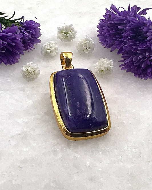 Charoite in .750 1-1.5 Micron Gold Plating over .925 Silver