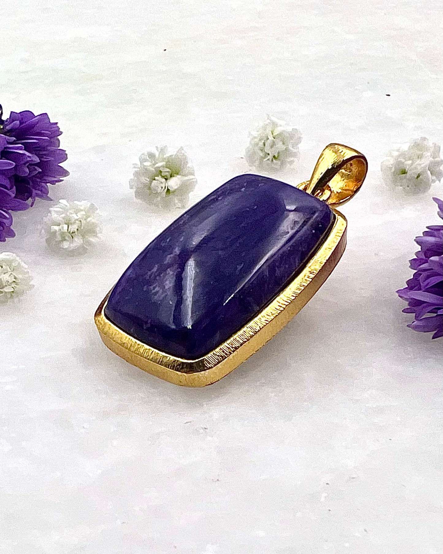Charoite in .750 1-1.5 Micron Gold Plating over .925 Silver