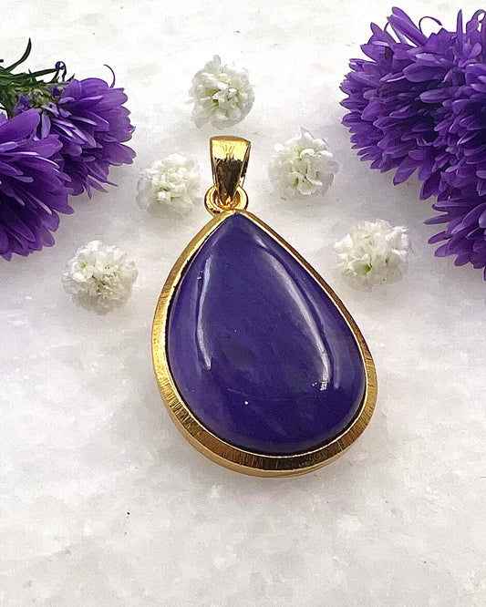 Charoite in .750 1-1.5 Micron Gold Plating over .925 Silver