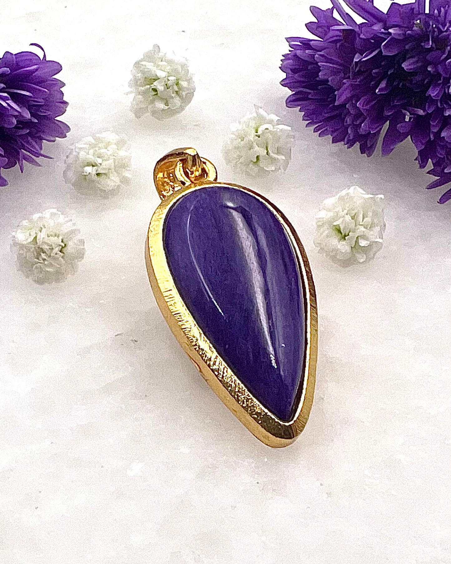Charoite in .750 1-1.5 Micron Gold Plating over .925 Silver
