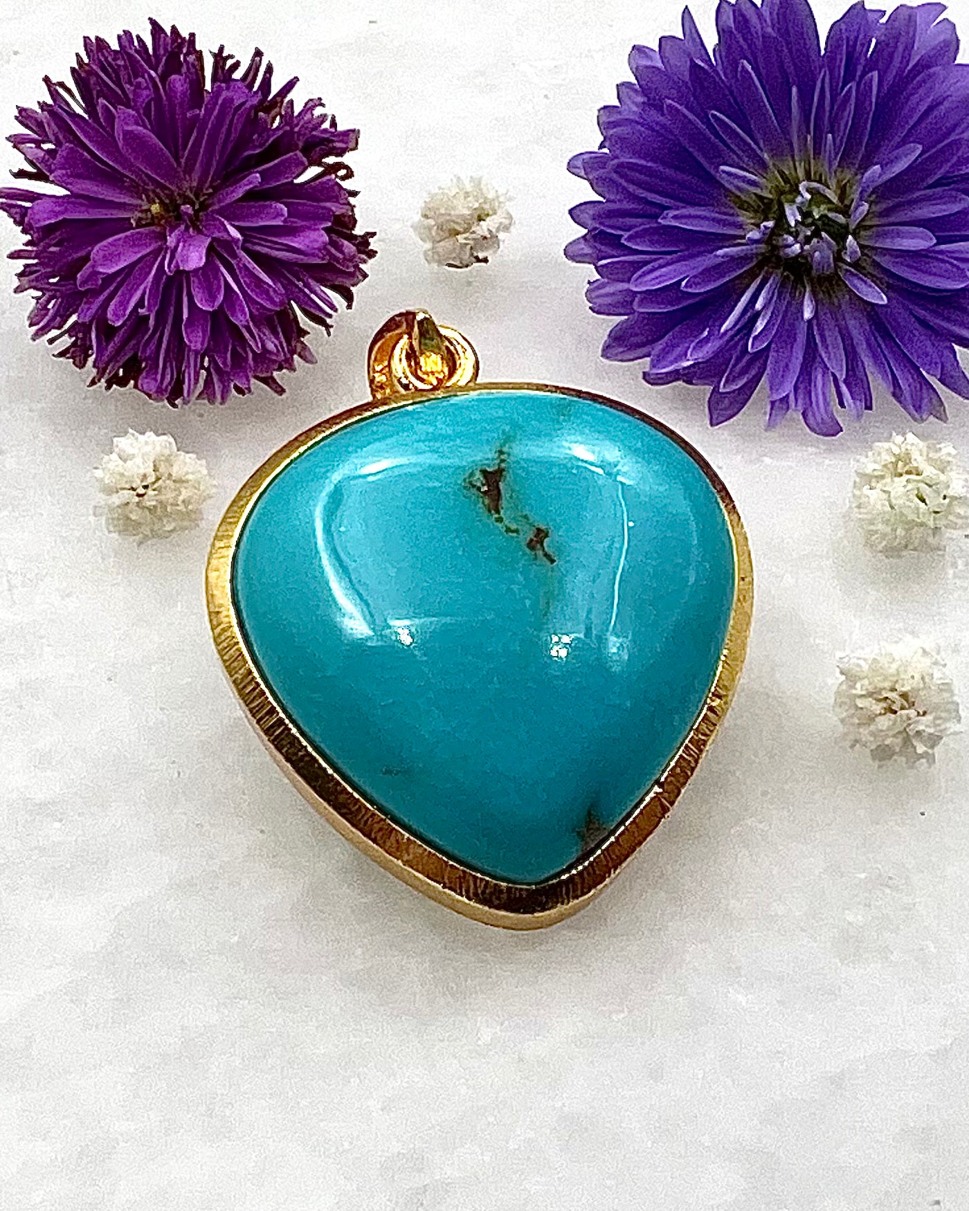 Turquoise in .750 1-1.5 Micron Gold Plating over .925 Silver