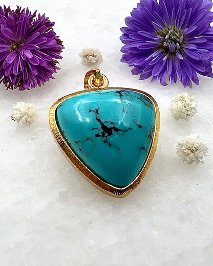 Turquoise in .750 1-1.5 Micron Gold Plating over .925 Silver