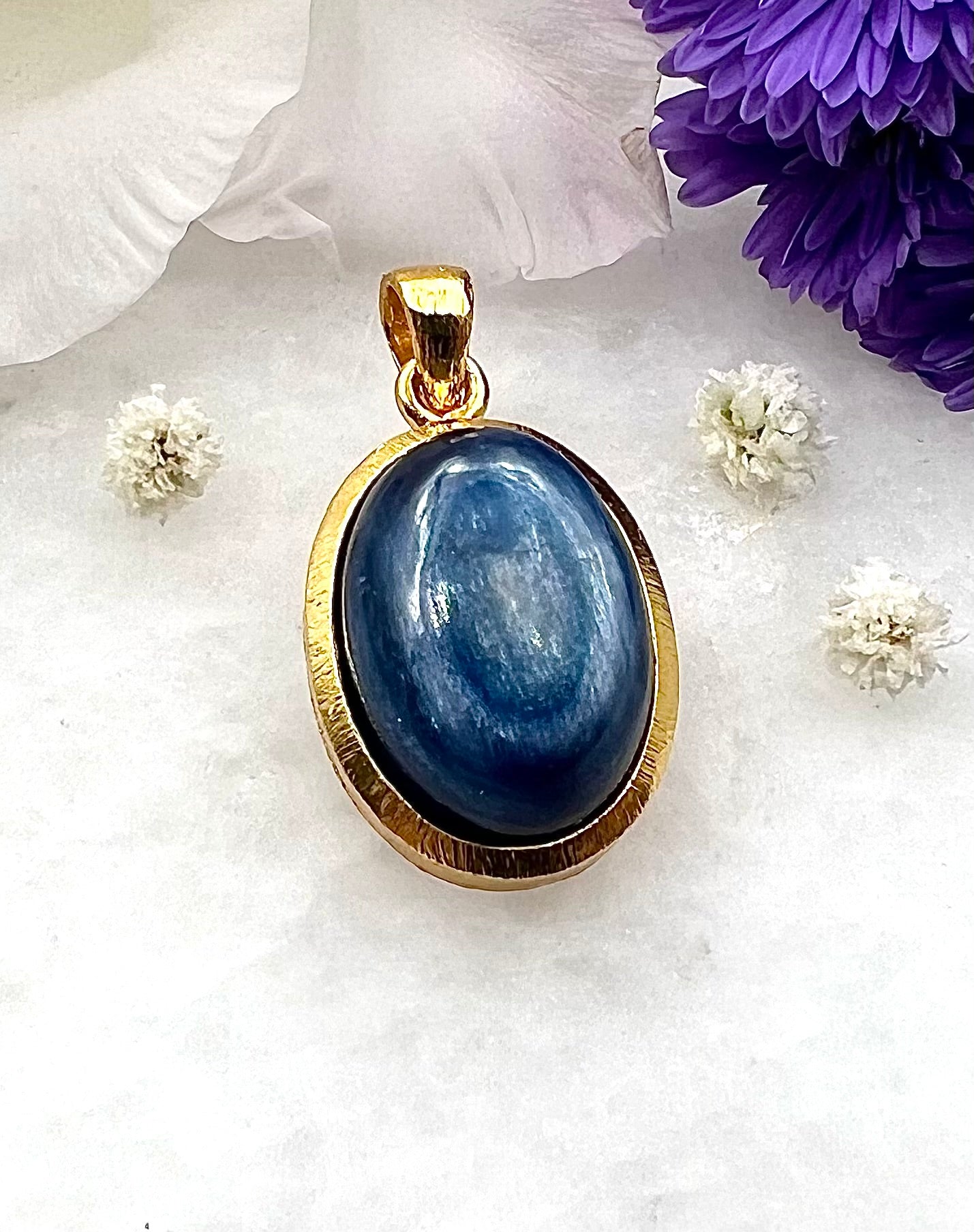 Kyanite in .750 1-1.5 Micron Gold Plating over .925 Silver