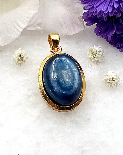 Kyanite in .750 1-1.5 Micron Gold Plating over .925 Silver