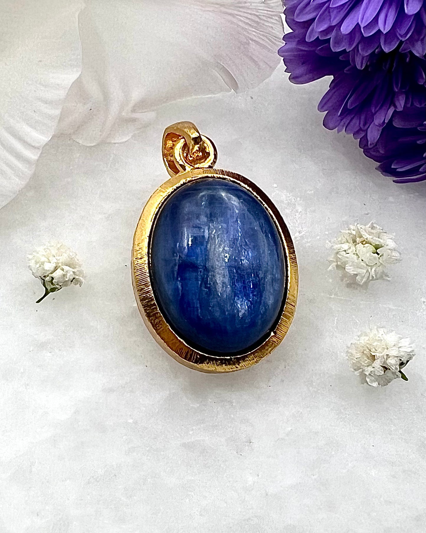 Kyanite in .750 1-1.5 Micron Gold Plating over .925 Silver