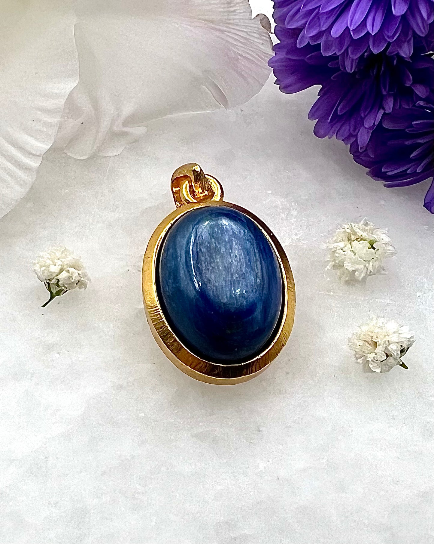 Kyanite in .750 1-1.5 Micron Gold Plating over .925 Silver