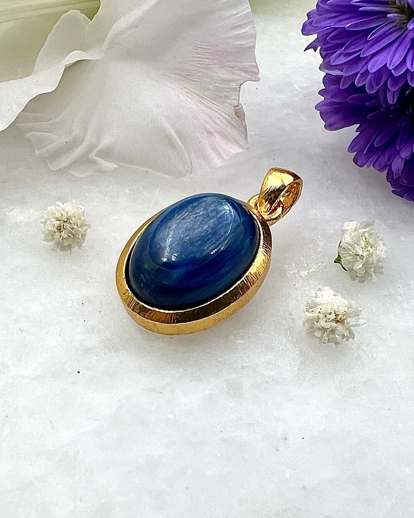 Kyanite in .750 1-1.5 Micron Gold Plating over .925 Silver