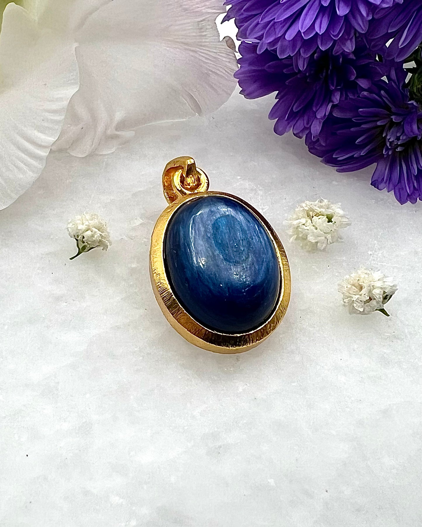 Kyanite in .750 1-1.5 Micron Gold Plating over .925 Silver