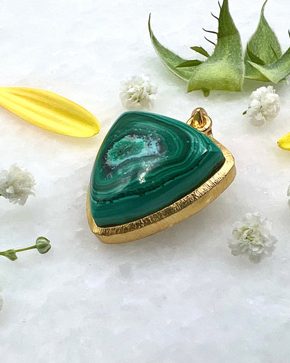 Azurite Malachite in .750 1-1.5 Micron Gold Plating over .925 Silver