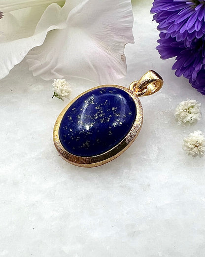Lapis Lazuli in .750 1-1.5 Micron Gold Plating over .925 Silver