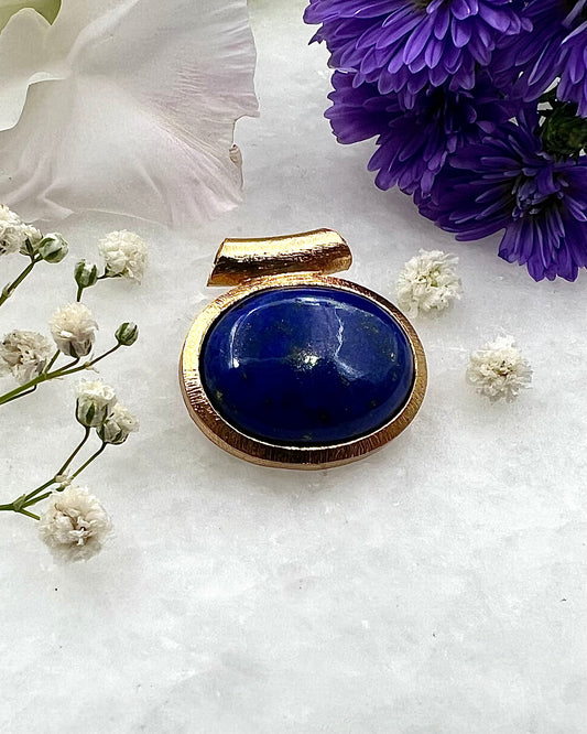 Lapis Lazuli in .750 1-1.5 Micron Gold Plating over .925 Silver
