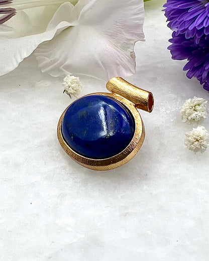 Lapis Lazuli in .750 1-1.5 Micron Gold Plating over .925 Silver