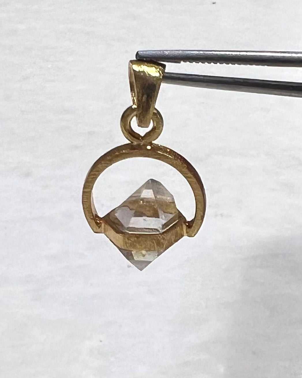 Herkimer Diamond in .750 1-1.5 Micron Gold Plating over .925 Silver