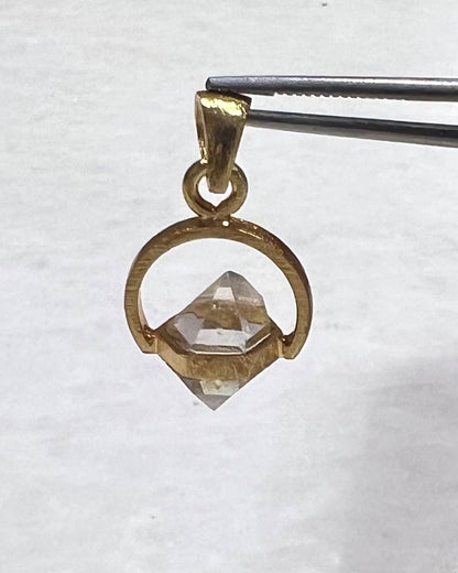 Herkimer Diamond in .750 1-1.5 Micron Gold Plating over .925 Silver