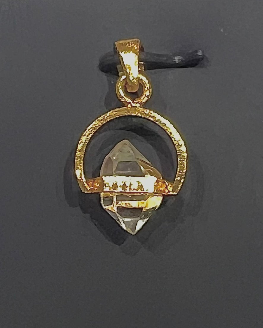 Herkimer Diamond in .750 1-1.5 Micron Gold Plating over .925 Silver