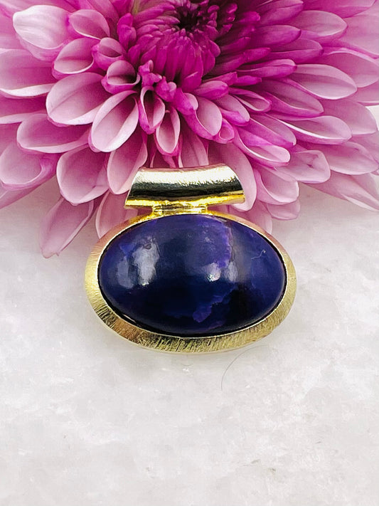 Sugilite in .750 1-1.5 Micron Gold Plating over .925 Silver w/ Tube Setting