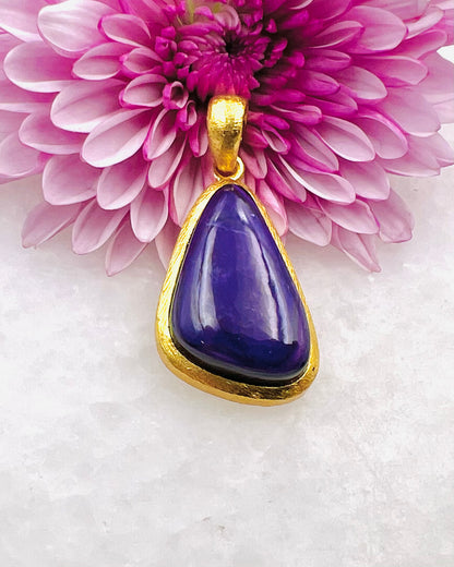 Sugilite in .750 1-1.5 Micron Gold Plating over .925 Silver w/ Hook Setting