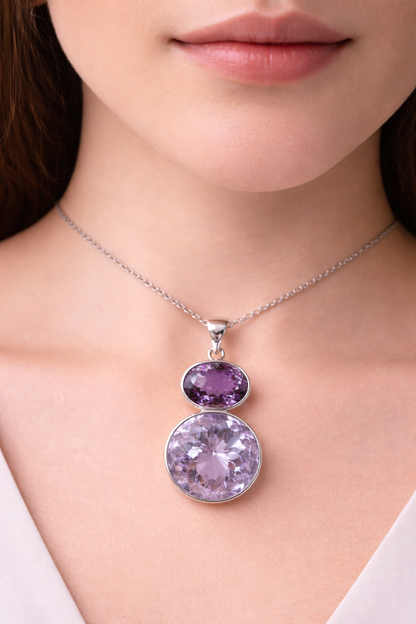 2-farbige facettierte Amethyst-Kombination