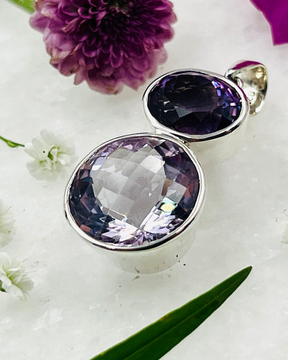 2 Color Facetted Amethyst Combi