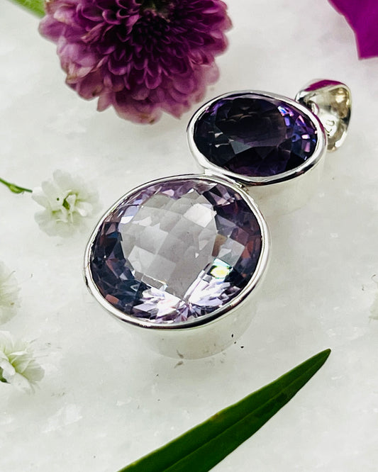 2 Color Facetted Amethyst Combi