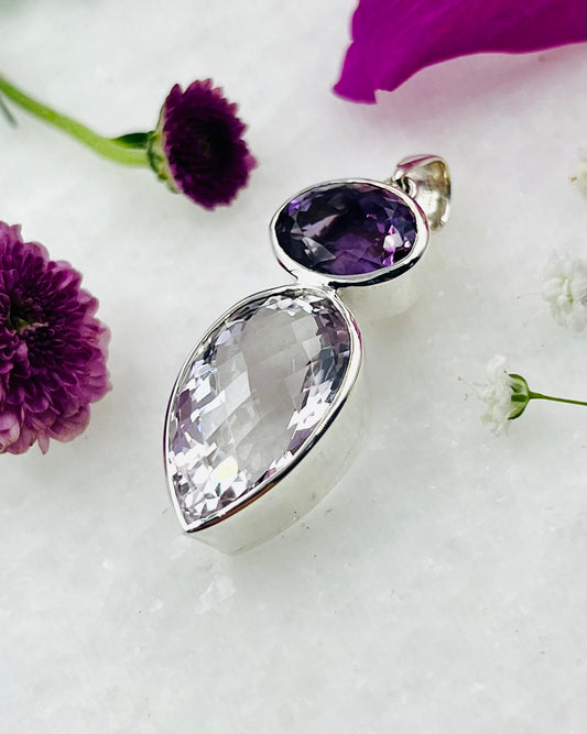 2 Color Facetted Amethyst Combi