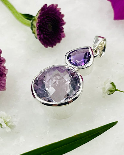 2 Color Facetted Amethyst Combi