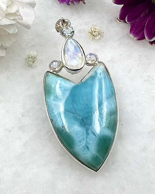 Larimar & Rainbow Moonstone as a Combi