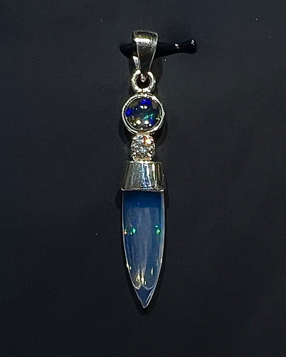 Ethiopen Opal Drop with Opal Cab and CZ as a Combi