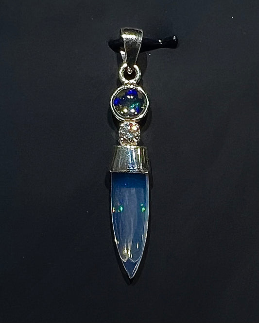 Ethiopen Opal Drop with Opal Cab and CZ as a Combi