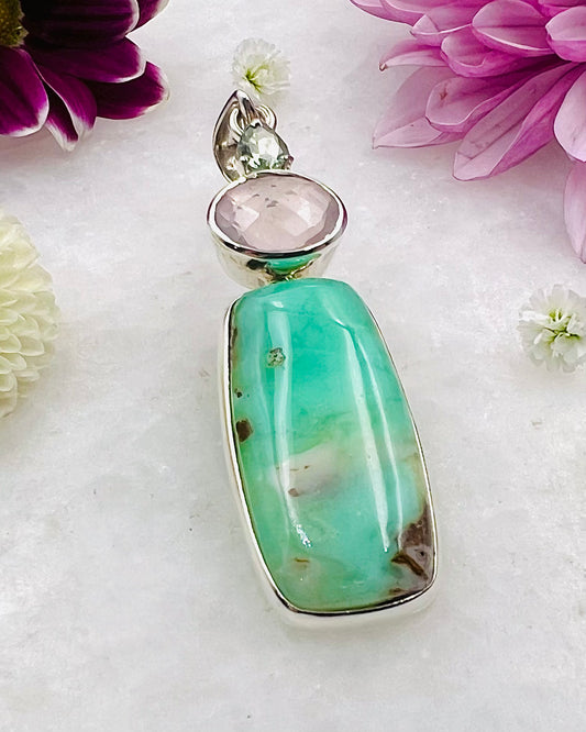 Crysoprase, Rose Qtz Facetted,Tourmaline as a Combi