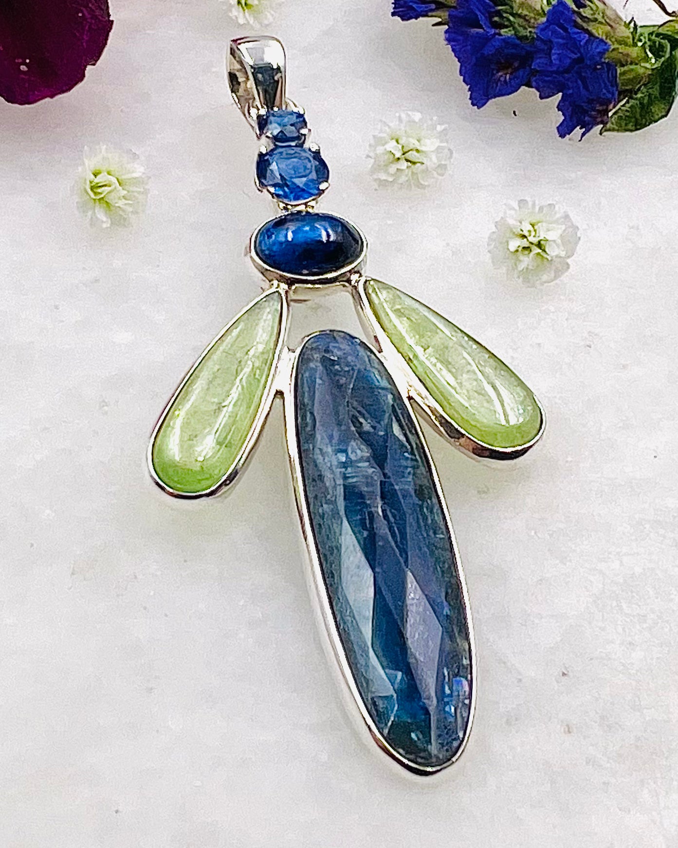 Nepali Blue Kyanite Facet & Cab with Lime Green Kyanite as a Combi