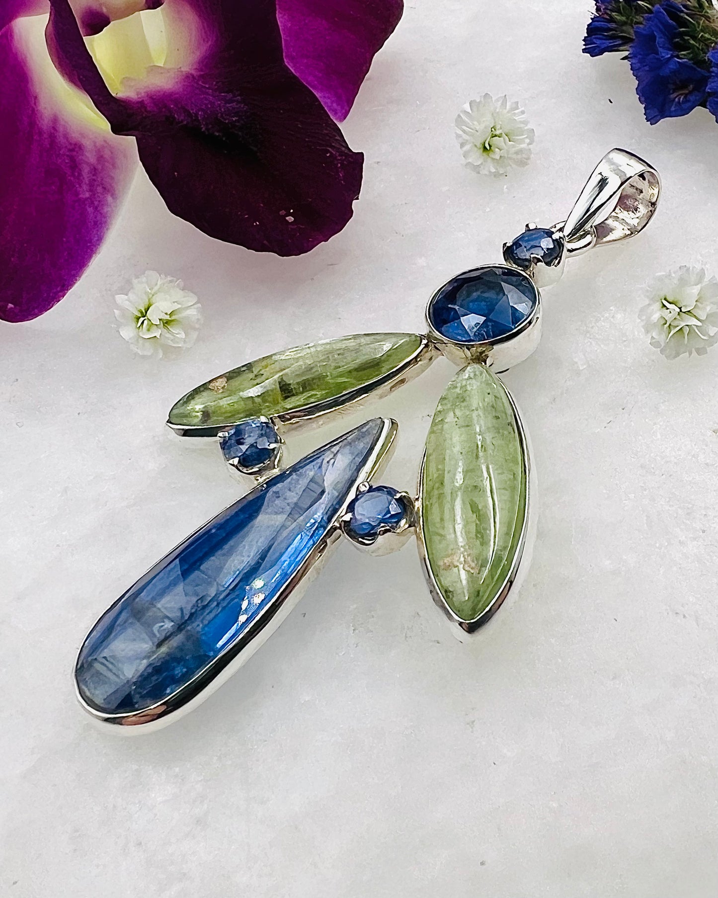 Nepali Blue Kyanite Facet & Cab with Lime Green Kyanite as a Combi