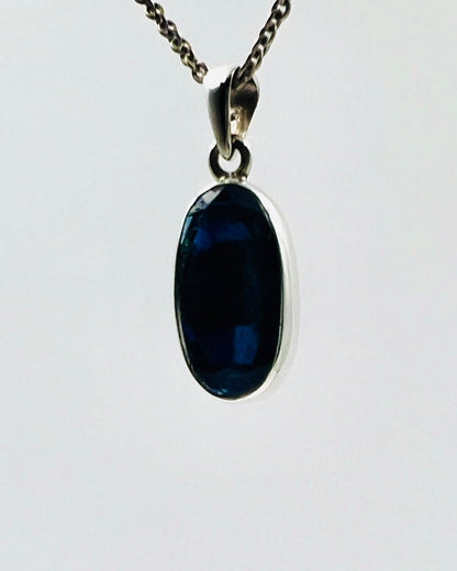 Facetted Blue Nepali Kyanite in .925 Silver Setting