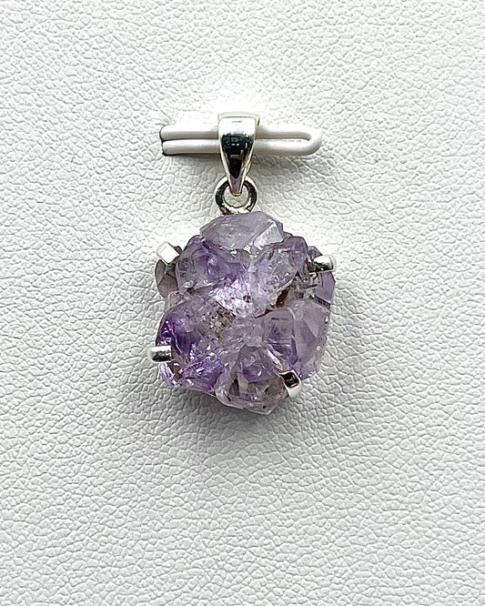 Amethyst Elestial Flower from Karur, India as Pendant