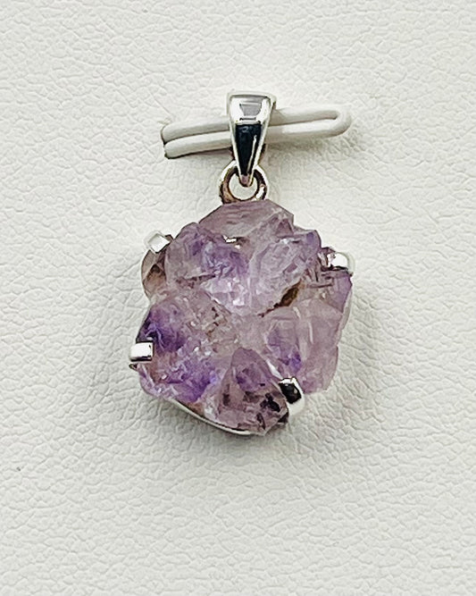Amethyst Elestial Flower from Karur, India as Pendant