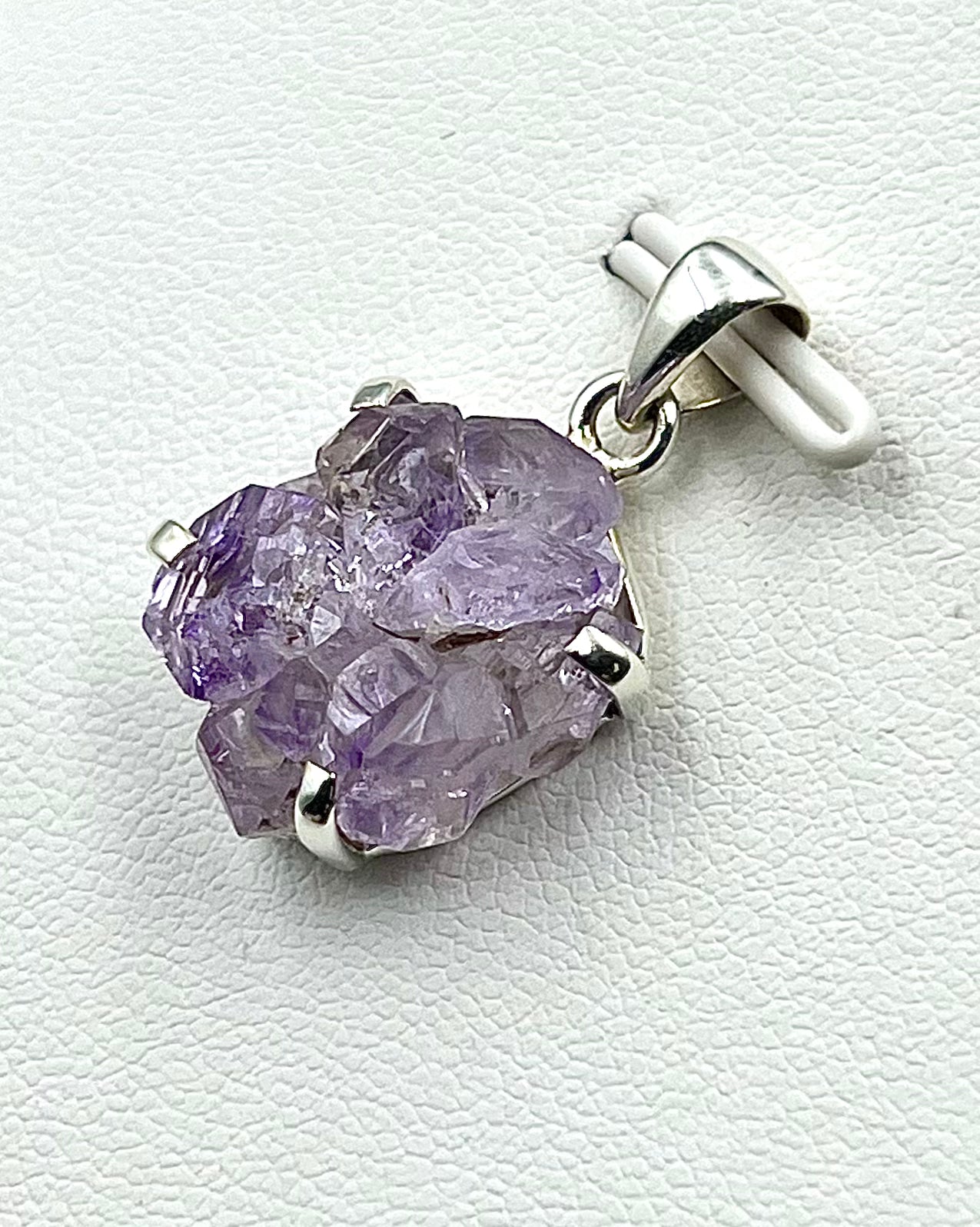 Amethyst Elestial Flower from Karur, India as Pendant