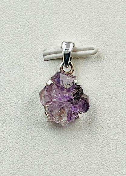 Amethyst Elestial Flower from Karur, India as Pendant
