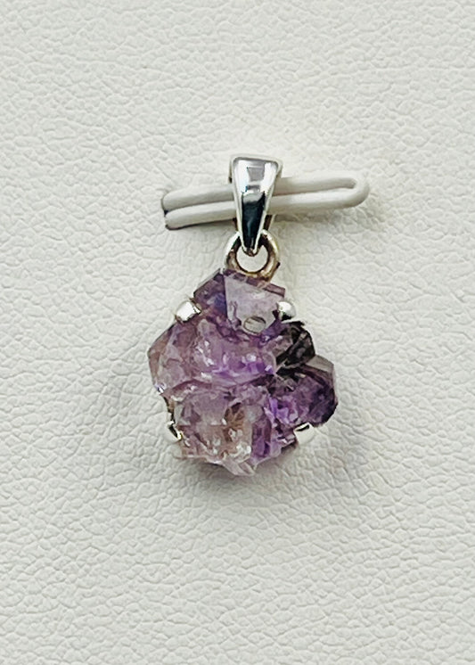 Amethyst Elestial Flower from Karur, India as Pendant