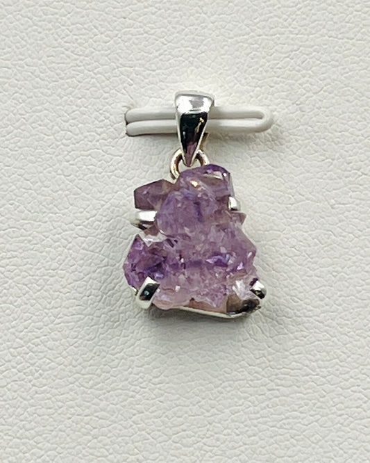 Amethyst Elestial Flower from Karur, India as Pendant