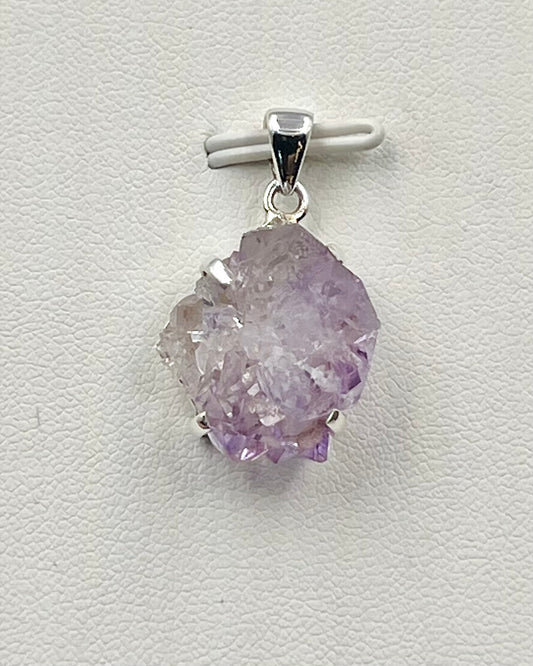 Amethyst Elestial Flower from Karur, India as Pendant