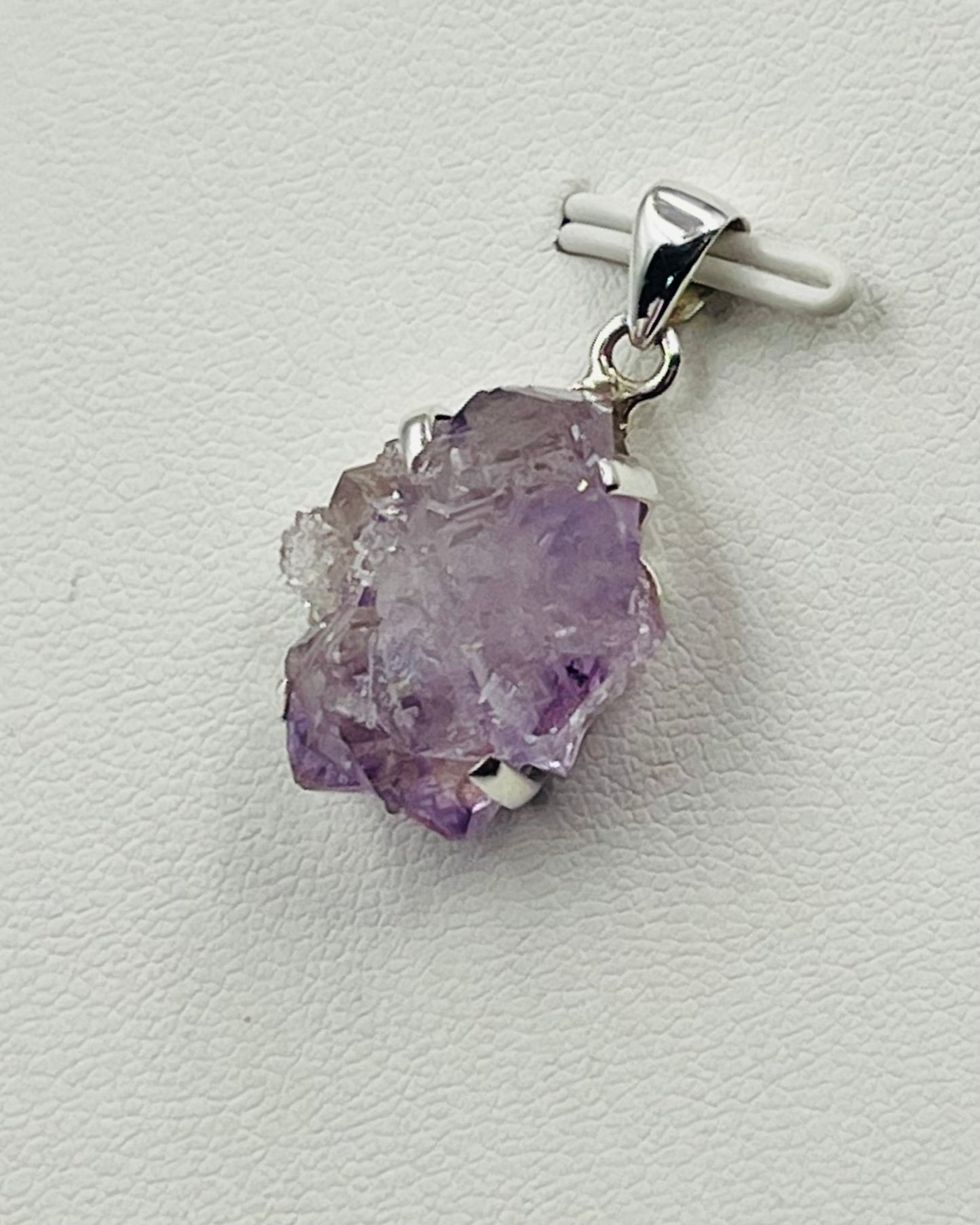 Amethyst Elestial Flower from Karur, India as Pendant
